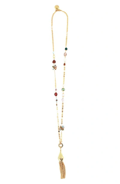Gas Bijoux Pompom Tassel Necklace In Gold | ModeSens