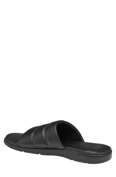 Shop Johnston & Murphy Branson Slide Sandal In Black Full Grain