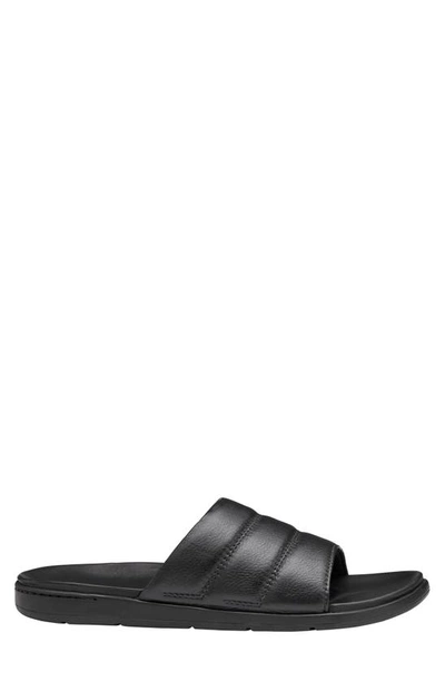 Shop Johnston & Murphy Branson Slide Sandal In Black Full Grain