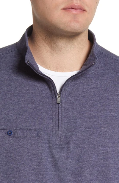 Black Clover Clyde Quarter Zip Performance Pocket Pullover In Midnight Navy