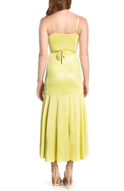 Shop Dress The Population Salome Wrap Dress In Lemongrass