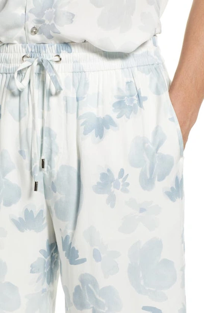 Shop Paige Micah Floral Shorts In Light Grey Multi