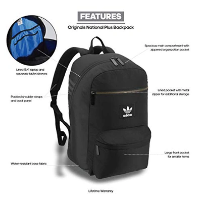 Adidas Originals National Plus Backpack In Black | ModeSens