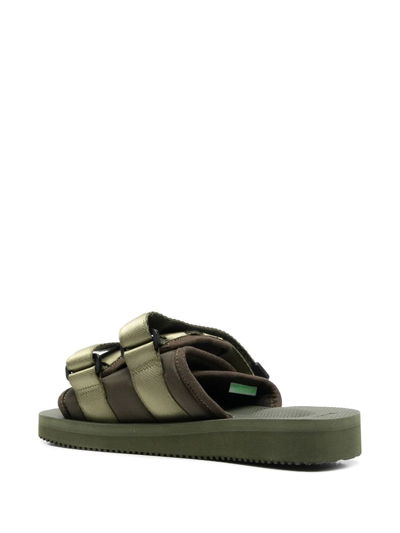 Shop Suicoke Moto-cab Slide Sandals In Green