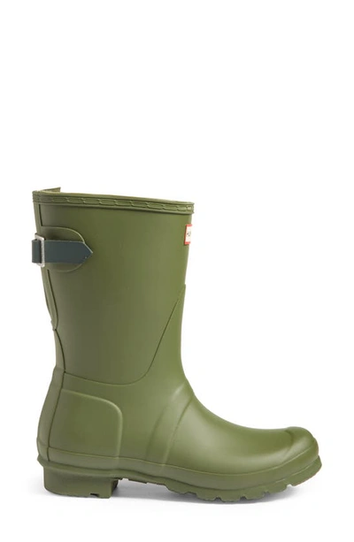 Shop Hunter Original Short Back Adjustable Rain Boot In Ismarken Olive / Artic Moss