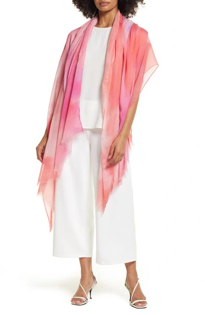 Nordstrom Print Modal & Silk Scarf In Pink Fields Of Color