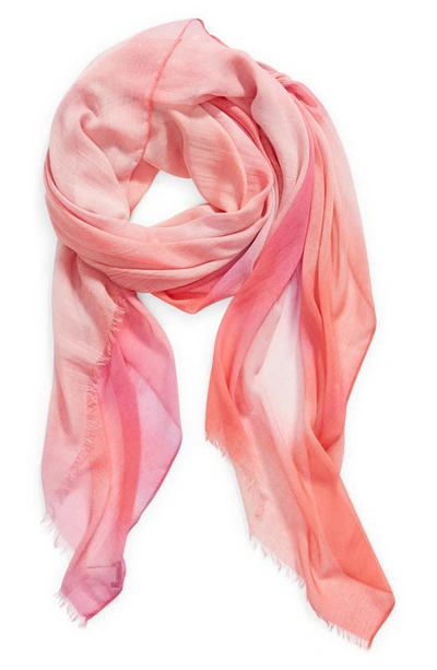 Nordstrom Print Modal & Silk Scarf In Pink Fields Of Color