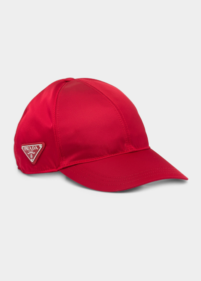 Shop Prada Nylon Baseball Cap In F0011 Rosso