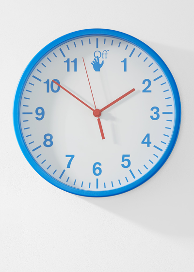 Shop Off-white Blue Wall Clock