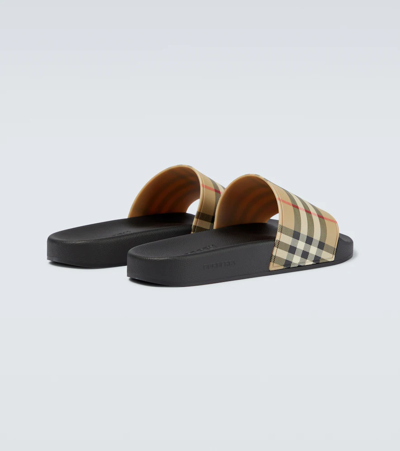 Burberry Furley Vintage Check Slides In Archive Beige Ip Check