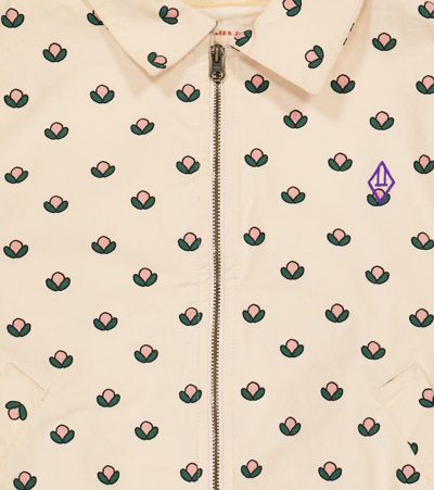 The Animals Observatory Falcon Printed Cotton Jacket In White