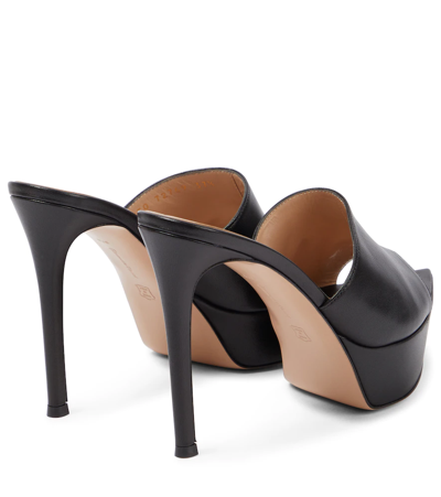 Shop Gianvito Rossi Betty Point-toe Leather Mules In Black
