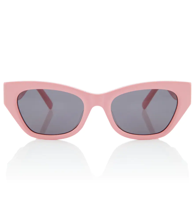 Shop Givenchy 4g Cat-eye Sunglasses In Shiny Pink / Smoke