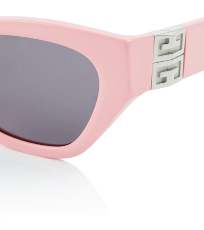 Shop Givenchy 4g Cat-eye Sunglasses In Shiny Pink / Smoke