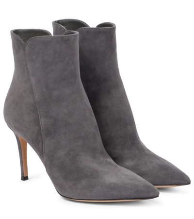 Shop Gianvito Rossi Levy Suede Ankle Boots In Lapis