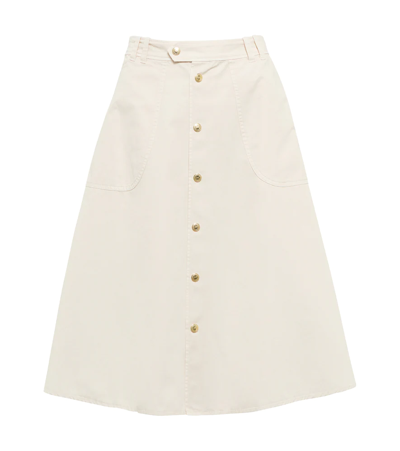 Shop Apc Jamie Cotton Miniskirt In Ecru