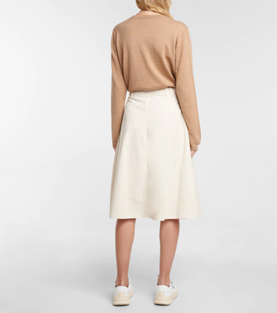 Shop Apc Jamie Cotton Miniskirt In Ecru