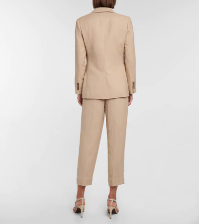 Shop Brunello Cucinelli Double-breasted Blazer In Avana