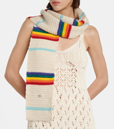 条纹羊毛针织围巾