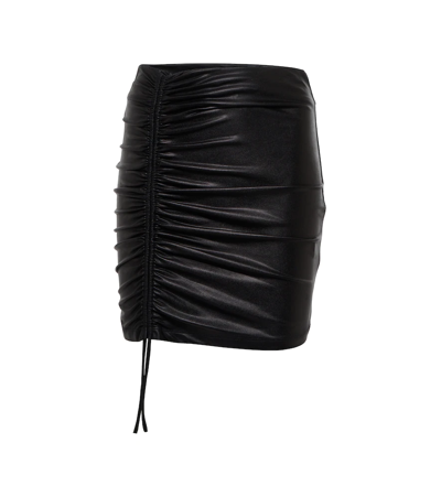 Shop Rotate Birger Christensen Margarita Ruched Miniskirt In Black