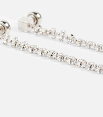 Shop Givenchy Crystal-embellished Drop Earrings In Silver