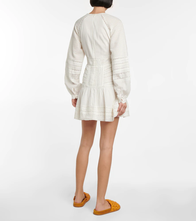 Shop Veronica Beard Addilyn Lace And Cotton Minidress In Off-white