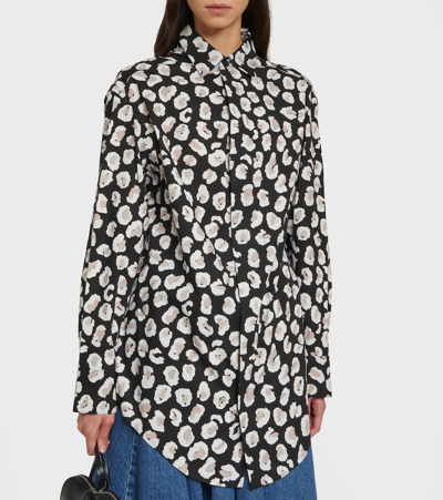 Shop Alaïa Leopard-print Cotton Shirt In Multicoloured