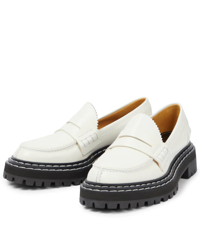 Shop Proenza Schouler Leather Loafers In Sand