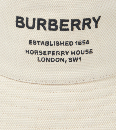 Shop Burberry Horseferry Cotton Bucket Hat In Natural