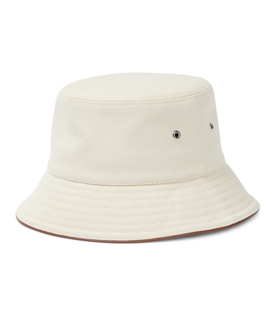 Shop Burberry Horseferry Cotton Bucket Hat In Natural