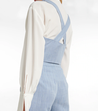 Shop Etro Textured Vest In Blu