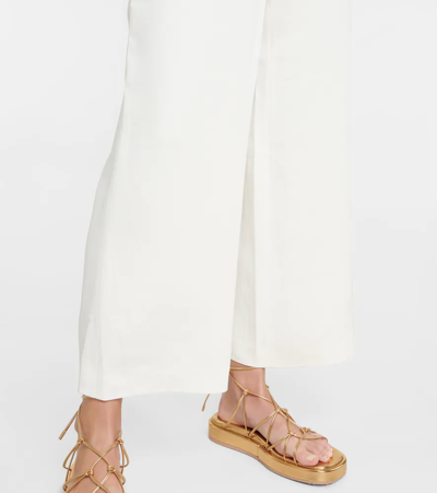 Shop Etro Pleated High-rise Cropped Pants In 9993