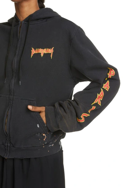 Balenciaga Women's Heavy Metal Zip-Up Hoodie
