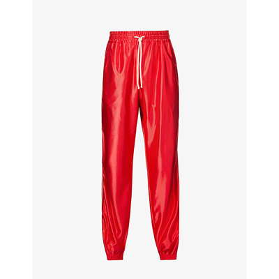 Gucci Branded Metallic Relaxed-fit Shell Jogging Bottoms In Red | ModeSens