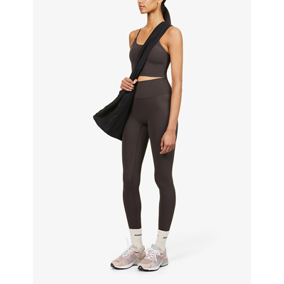 Adanola Ultimate Mid-rise Stretch-jersey Leggings In Coffee Bean
