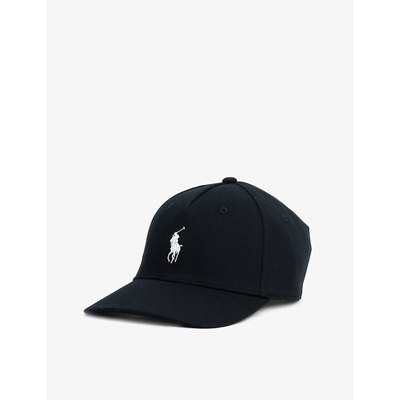 Shop Polo Ralph Lauren Modern Logo-embroidered Woven Baseball Cap In Black