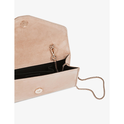 Lk Bennett Dominica Suede Clutch Bag In Bei-trench