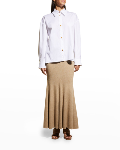 Shop A.w.a.k.e. Collared Open-back Button-front Shirt In White