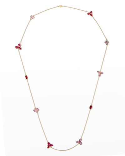 Shop Alexander Laut Yellow Gold Sapphire, Ruby And Diamond Necklace