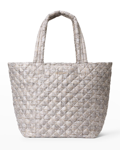 Shop Mz Wallace Metro Deluxe Medium Woven Quilted Tote Bag In Jute