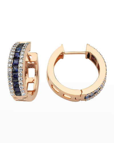 Shop Beegoddess Mondrian Sapphire And Diamond Earrings