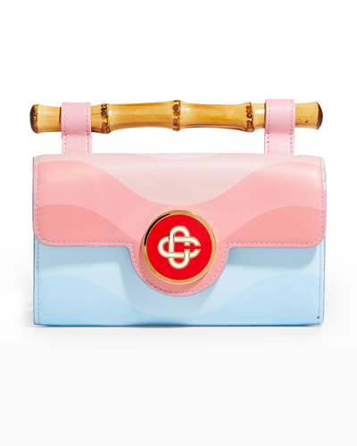 Shop Casablanca Colorblock Bamboo Top-handle Bag In Pink Blue Gradien