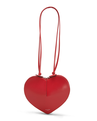 Alaïa Le Coeur Crossbody Bag In Lux Leather In Laque