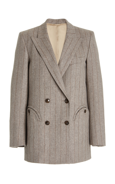 Shop Blazé Milano Women's Ferien Stone Everyday Wool And Cashmere-blend Blazer In Grey