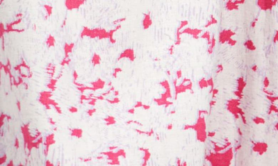 Open Edit Wide Leg Linen Blend Pants In Pink Magenta Sketch Floral