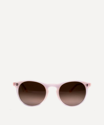 Shop Cimmino Lab Solaro Acetate Round Sunglasses In Cream