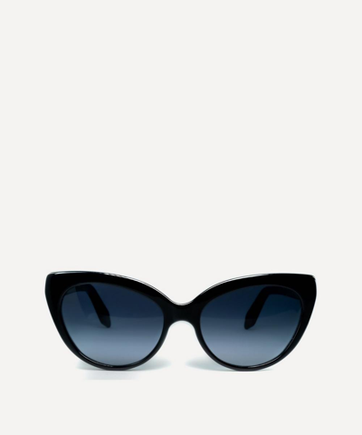 Shop Cimmino Lab Materia Acetate Cat Eye Sunglasses In Black