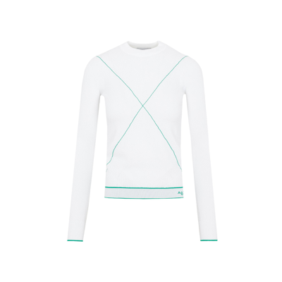 Shop Bottega Veneta Contrast-stitch Sweater In White