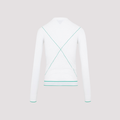 Shop Bottega Veneta Contrast-stitch Sweater In White