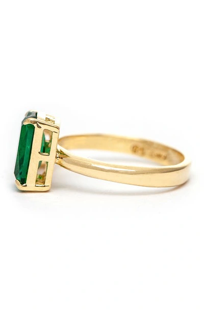 Shop Rivka Friedman Emerald Cut Crystal & Cz Ring In 18k Gold Clad